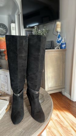 Coach black suede boots