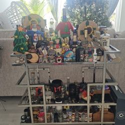 Bar Cart Silver, Home Bar Serving Cart, Modern Bar Cart with 3-Tier, Mobile Kitchen Shelf