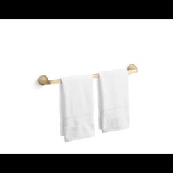 KOHLER Cursiva 18 in. Towel Bar in Vibrant Brushed Moderne Brass