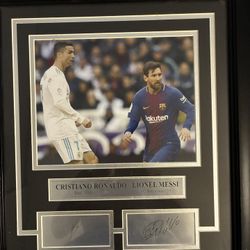 Messi And Ronaldo Autographed 