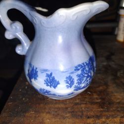 Small Vintage Light Blue Decorative Pitcher