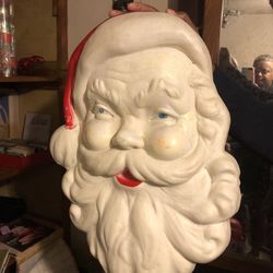 Outdoor plastic hanging Santa Claus face