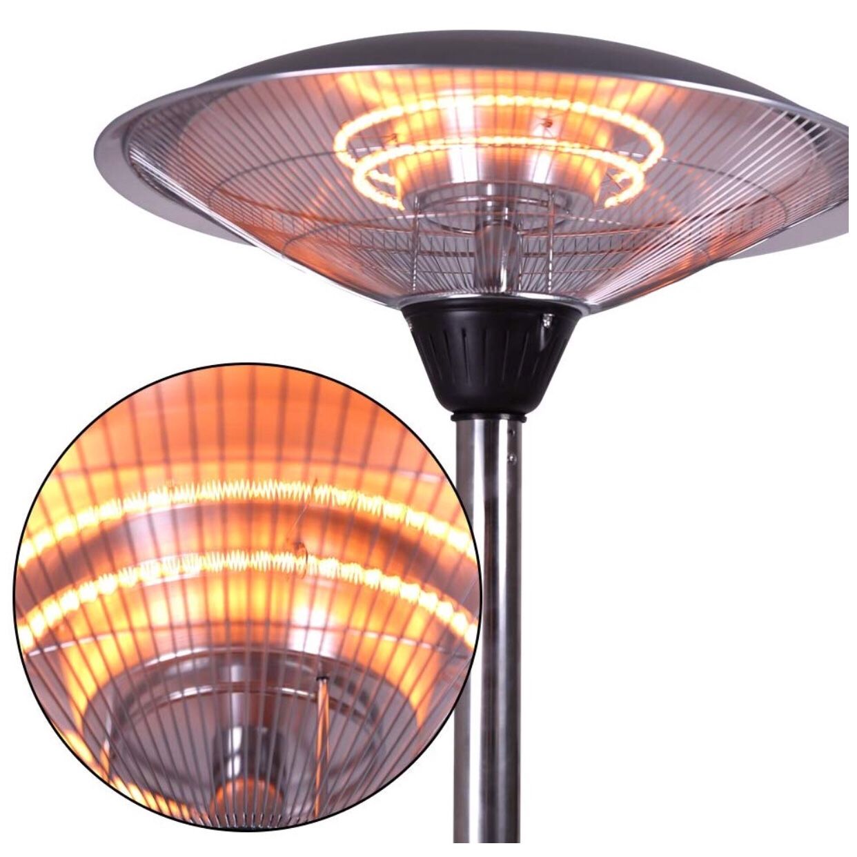 Sundate Electric Patio Heater, Free-Standing Indoor/Outdoor Heater,  Adjustable Height and Silent Heating, PHH-1500BS for Sale in Bessemer, AL -  OfferUp