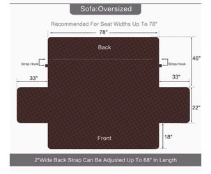 Pre-Owned Used 78” Oversized Sofa Cover w/Anti-Slip Dots, for Pets or children.  Machine Washable.  Missing Storage Bag.
