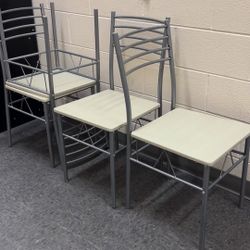 4 Pieces Dining  Chairs  Silver, by VECELO …NO TABLE 