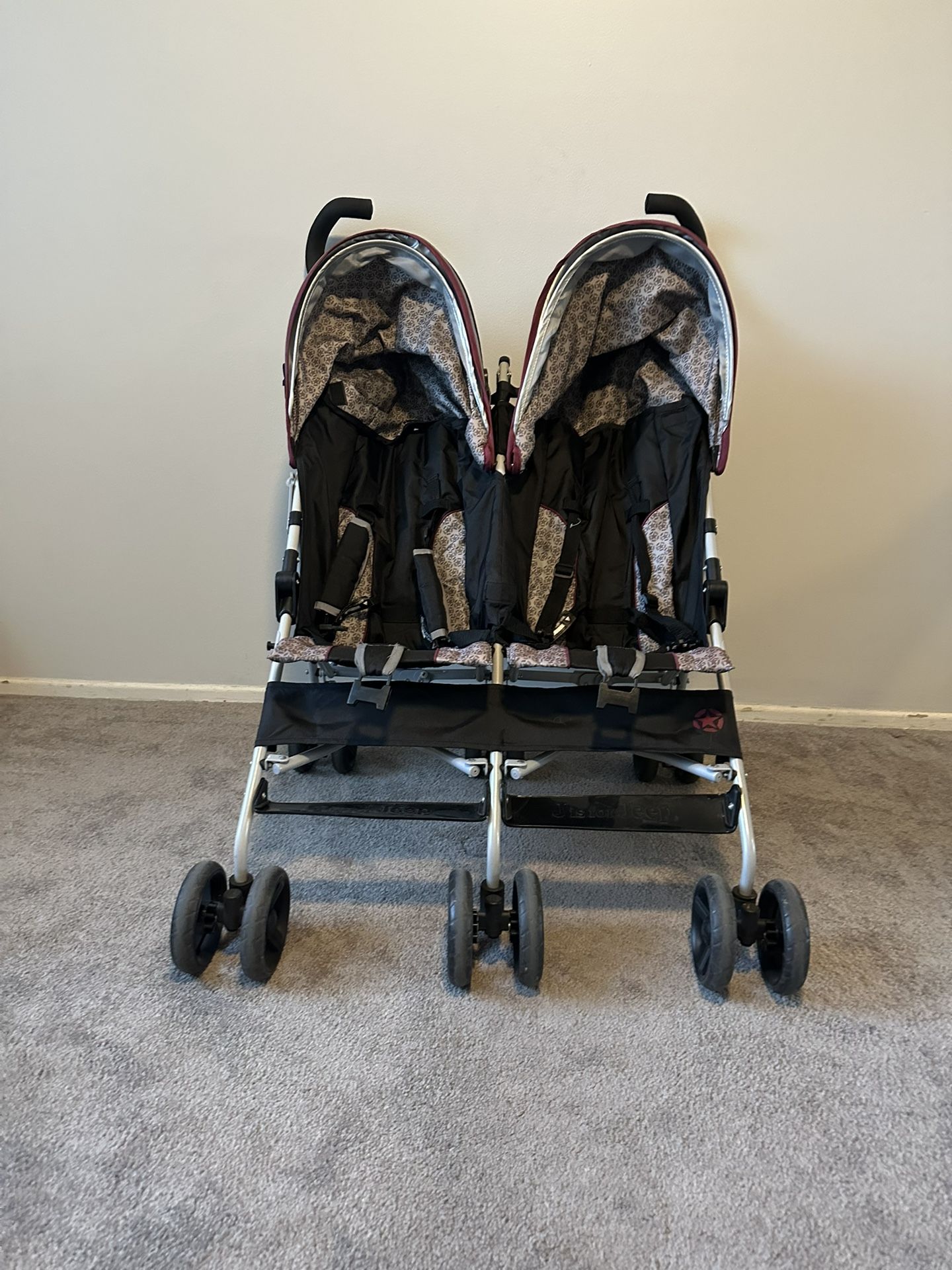 Jeep side-by-side double stroller