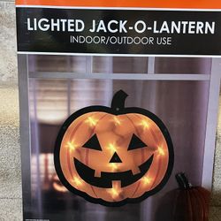 Halloween Lighted  Silhouette Window Decoration – 1 Piece Spooky Pumpkin