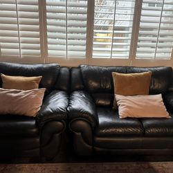 Black Leather Couch 