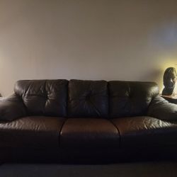 Dark Brown Leather Sofa