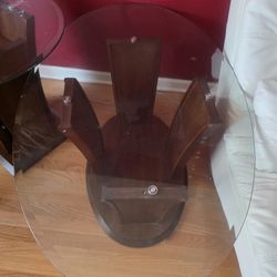 2 Cherry Wood End Tables and 1 Coffee Table 