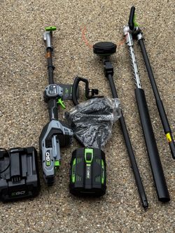 EGO POWER+ Multi-Head System with LINE IQ, POWERLOAD 56-volt 17-in Straight Shaft Attachment Capable Battery String Trimmer Head trimmer Edger Convers