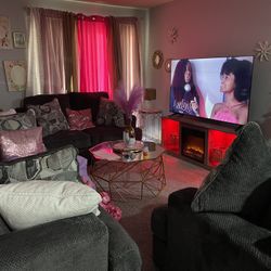 Three Pieces Living Room And Dining Room 6 Piece Table Set 