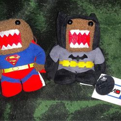 Domo Superman & Batman Keychain Plushies