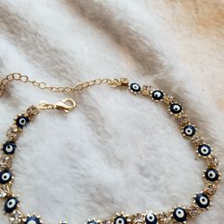 Navy Blue Evil Eye Ankle Bracelet 