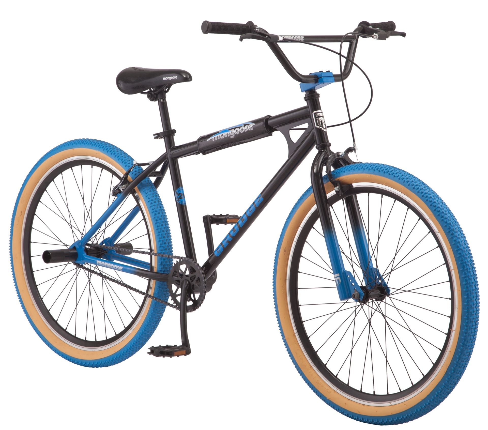 Mongoose Grudge BMX Freestyle bike Single Speed 26 Inch Wheels Mens Black Blue