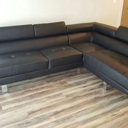 new In boxes, black sectional sofa couch corner 106x77