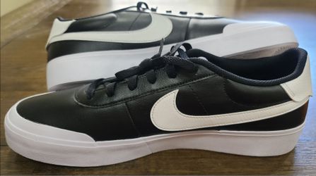 Nike Court Shot  Men's Black/White Low-Top Lace-Up Sneakers Synthetic Rubber