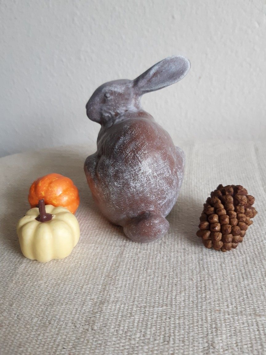 Adorable Little Fall Winter Ceramic Bunny