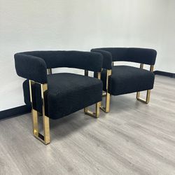 Teddy Velvet Barrel Accent Chair Set Of 2 