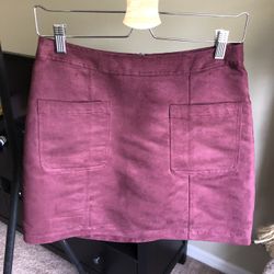Old Navy Maroon Suede Mini Skirt