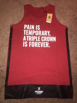 Miggy Miguel Cabrera Men Large Tank Top Jersey Pain is Forever Red New w/ Tags