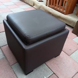 Brown Faux Leather Ottoman Storage $65 OBO