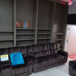 Barcelona Brown Fabric Reclining 3 Piece Living Room Sets---$1399---Fantastic Deal!!!---Delivery Available 