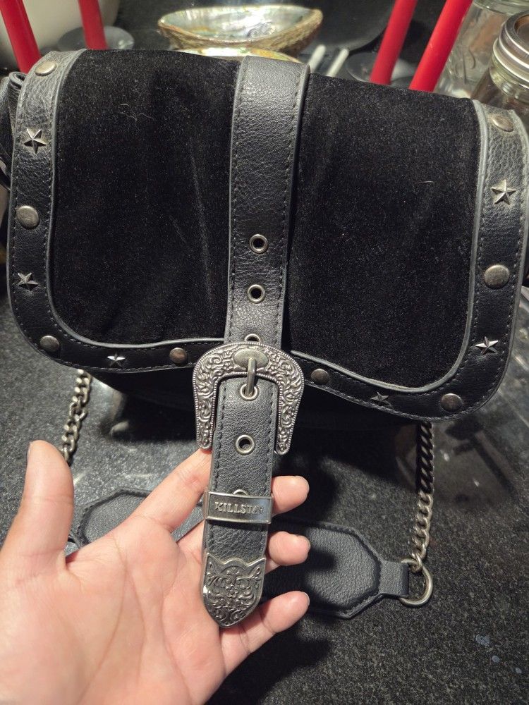 Killstar Black Leather Bag