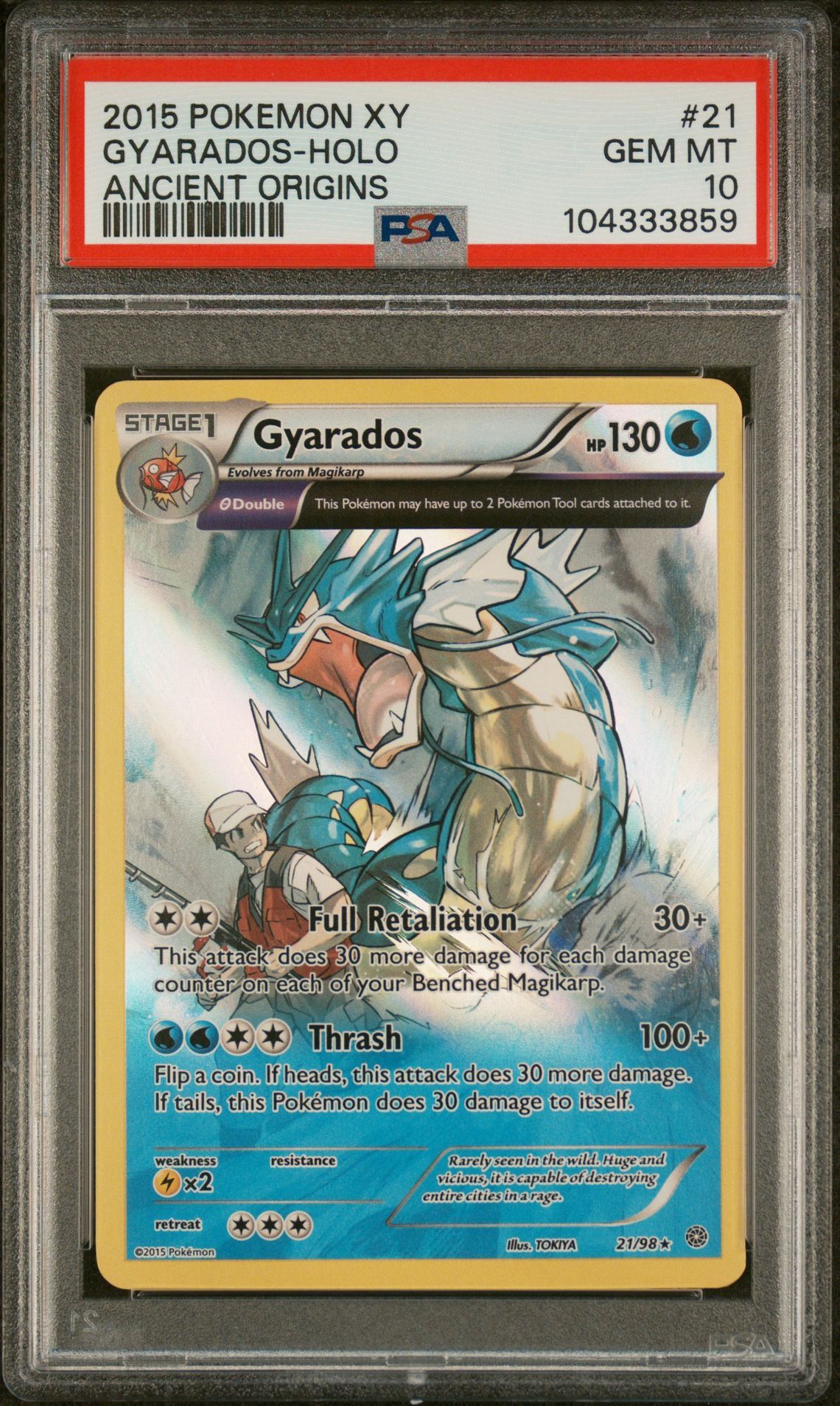 2015 Pokemon XY Gyarados-Holo Ancient Origins PSA 10