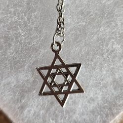 MODERN UPDATE SILVER STAR OF DAVID UNISEX NECKLACE NEW XTRA LONG CHAIN