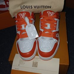 Louis Vuitton Orange Low Trainers