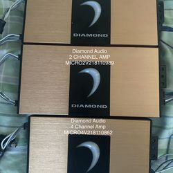 Diamond Audio Amps ( 1 ) Four Channel Amp And ( 2 ) Two Channel Amps Like New Make A Reasonable Offer