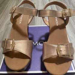 TOP Moda Melissa-1 Women's Bold Buckles Ankle Strap Wedge Sandal
