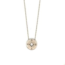 14k/10K Gold Compass Pendant Necklace
