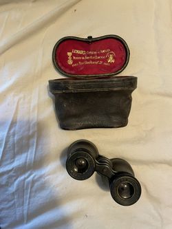 Vintage Lemaire Fang Paris Brass Binoculars 