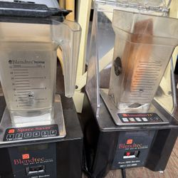 2 Blendtec ICB7 Commercial Smoother Smoothie Blender With Enclosure, Base And Jar