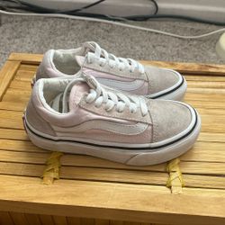 Pink & White Vans Oldskool Sk8 Sneakers Size 11