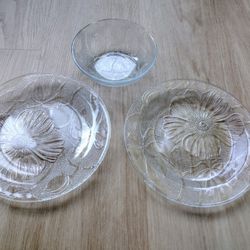 Clear Glass With Flower Pattern Set 