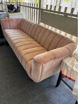 Pink suede  couch