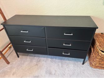 Black 6-Drawer Double Dresser