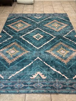 South western pattern 8x10 washable area rug