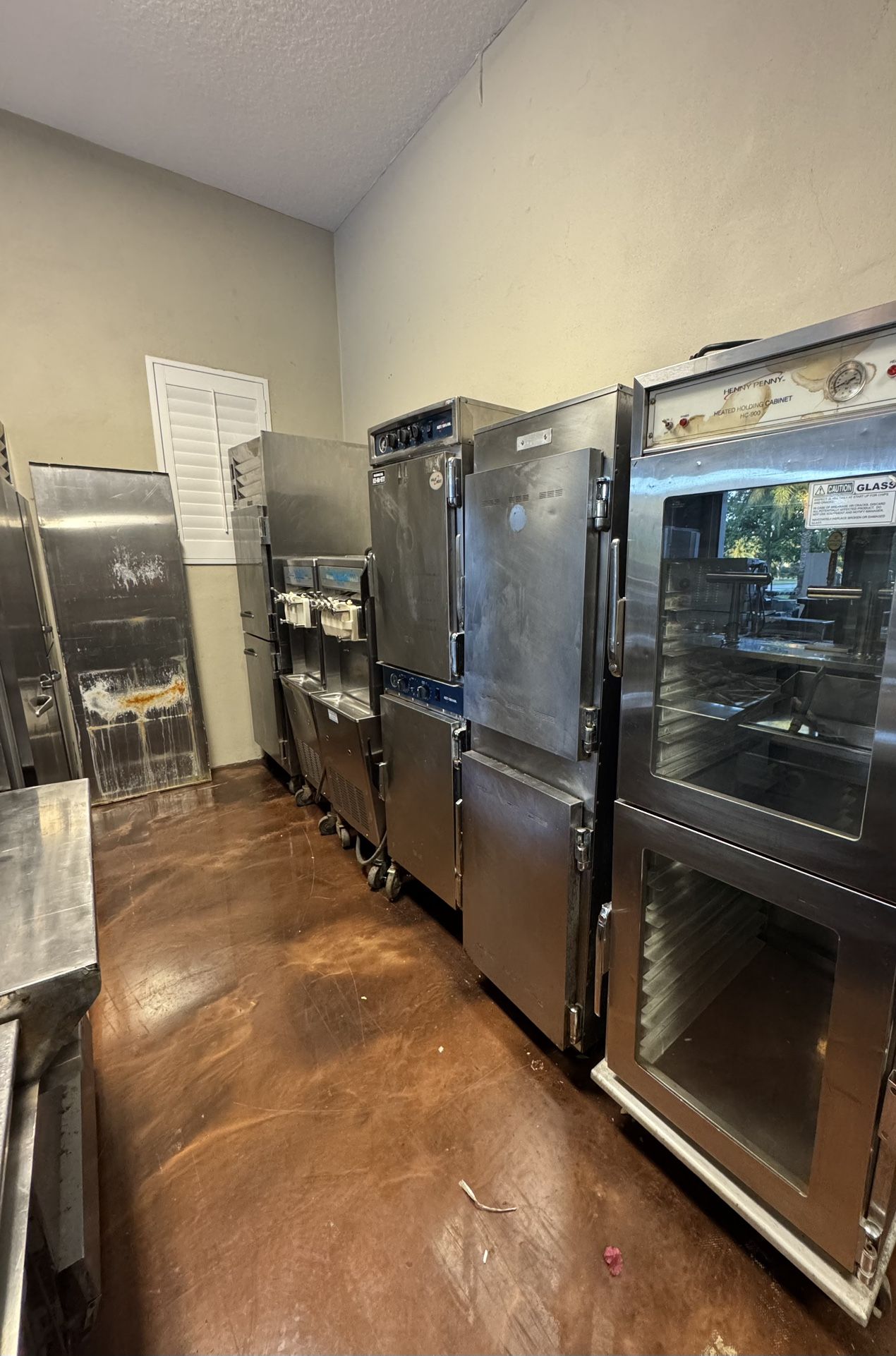 Kitchen Equipment fridge freezer hot box oven fryer pizza oven plates bowls sinks stove griddle etc