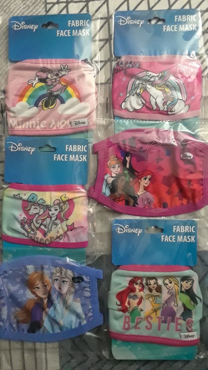 DISNEY MASKS ( LILO & STITCH, MINNIE MOUSE, PRINCESS CINDERELLA/MOANA/MULAN/ARIEL/TANGLED/BELLA/JAZMINE, JOJO SIWA & FROZEN II $5 EACH ONE