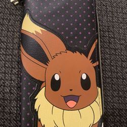 Pokémon Eevee Purple Polka Dot Black Wallet, Black,