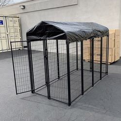 (New in box) $290 Large Heavy Duty Dog CagePet  Crate Kennel with Cover 8x4x6 FT 