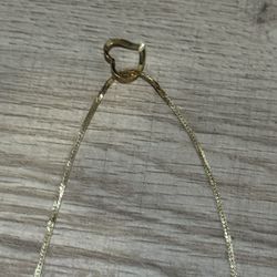14kt Solid Gold Chain W/heart Pendant