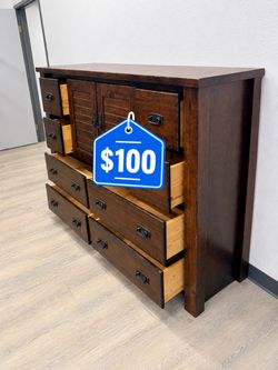 Brown eight drawer dresser