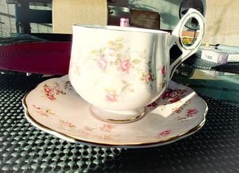 Vintage Rosina Fine Bone China Tea Cup & Saucer..Rose pattern