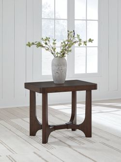 Korestone Dark Brown Rectangular End Table (Online Special Price)