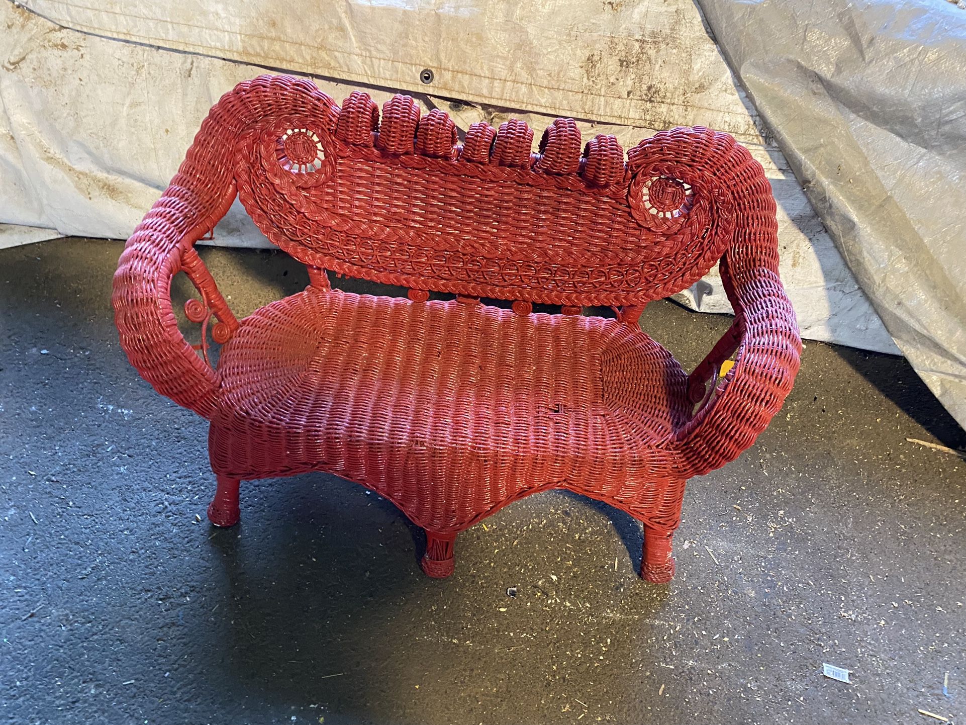 Small Wicker Bench